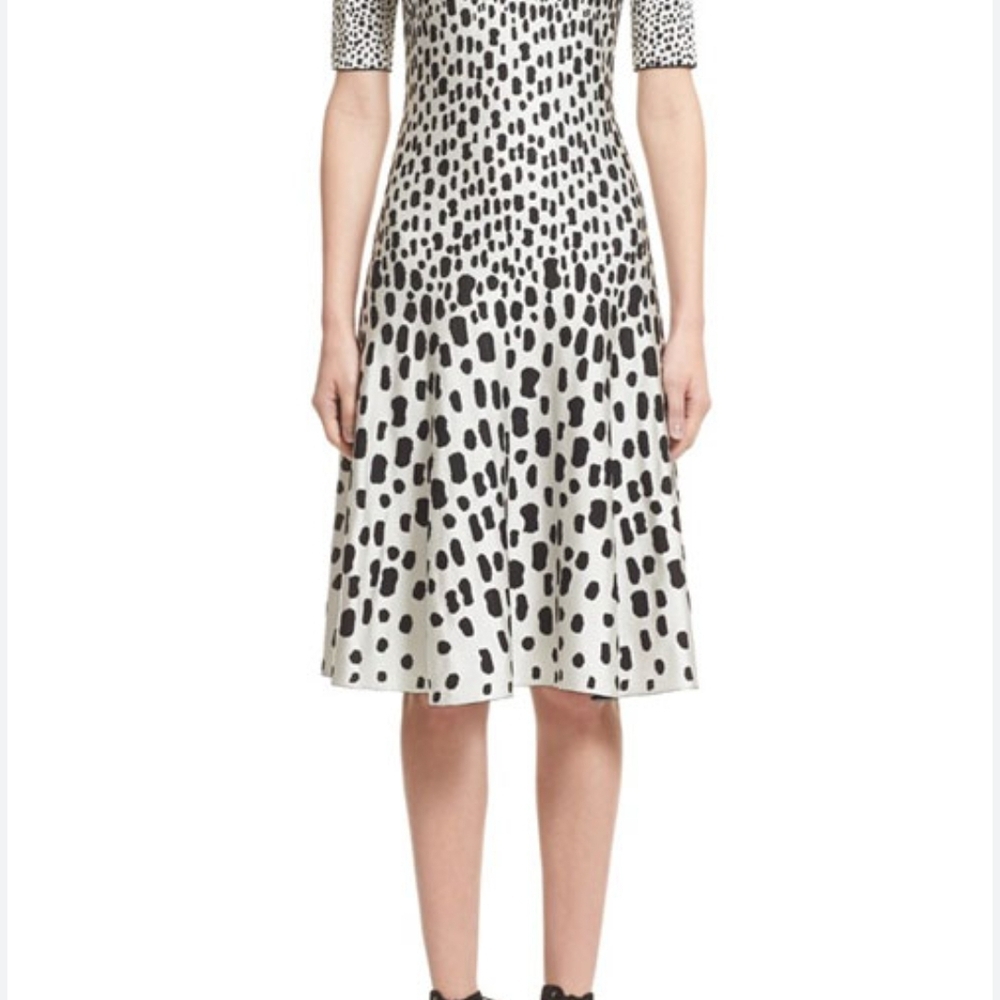 St. John Black and White Midi Dress